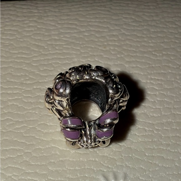 Authentic Pandora retired bouquet of flowers lilac bow charm 💐 - Picture 7 of 8